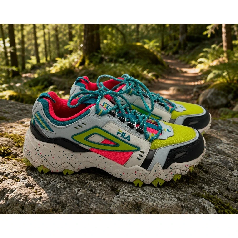 Fila Oakmont TR Womens Trail Sneakers Diva Pink Lime Punch 5JM01566-664 Size 9